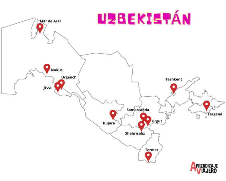 mapa uzbekistan